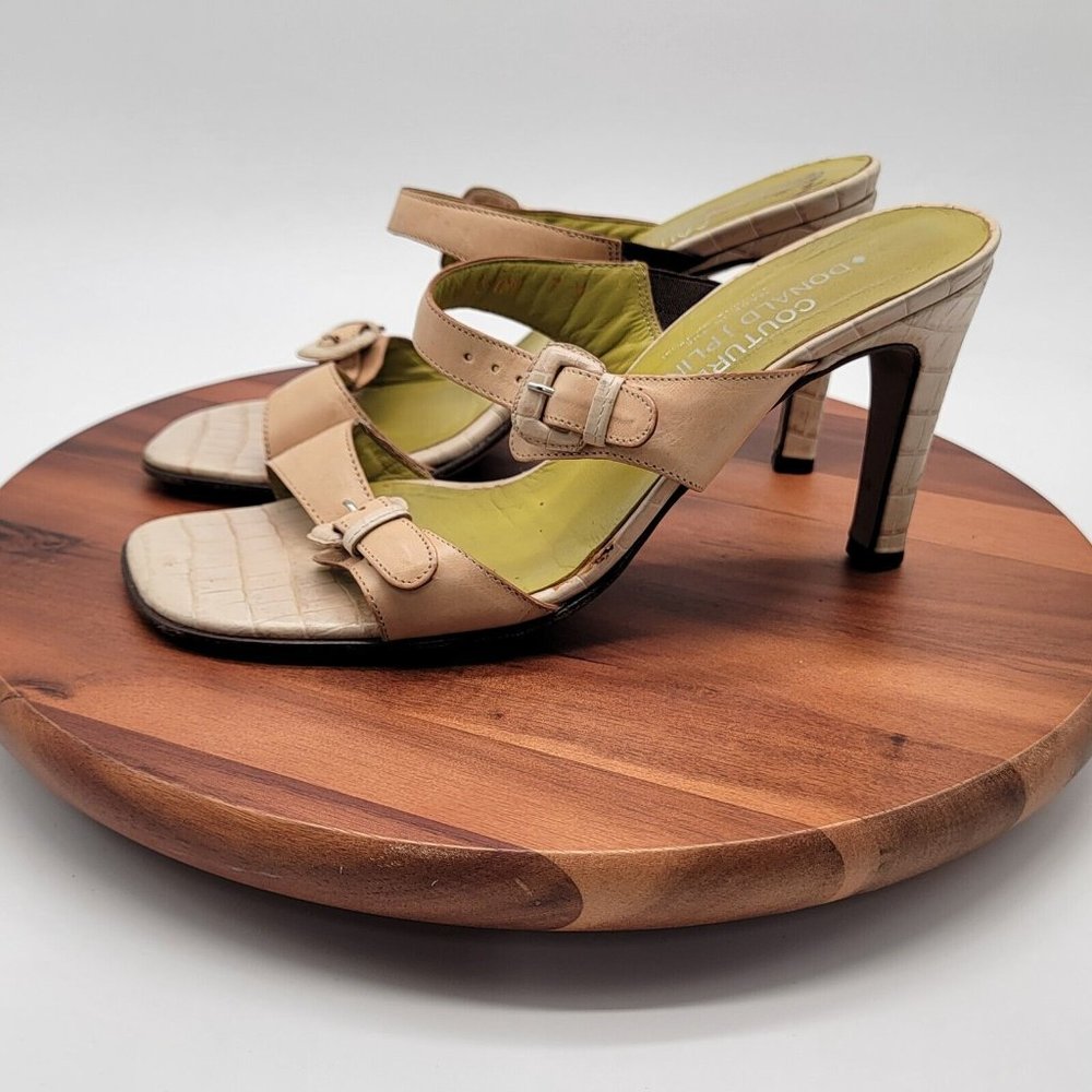 Y2k Couture Donald J Pilner Cream Python Leather … - image 2